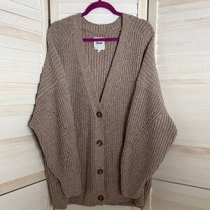 Aerie Taupe Cardigan Sweater